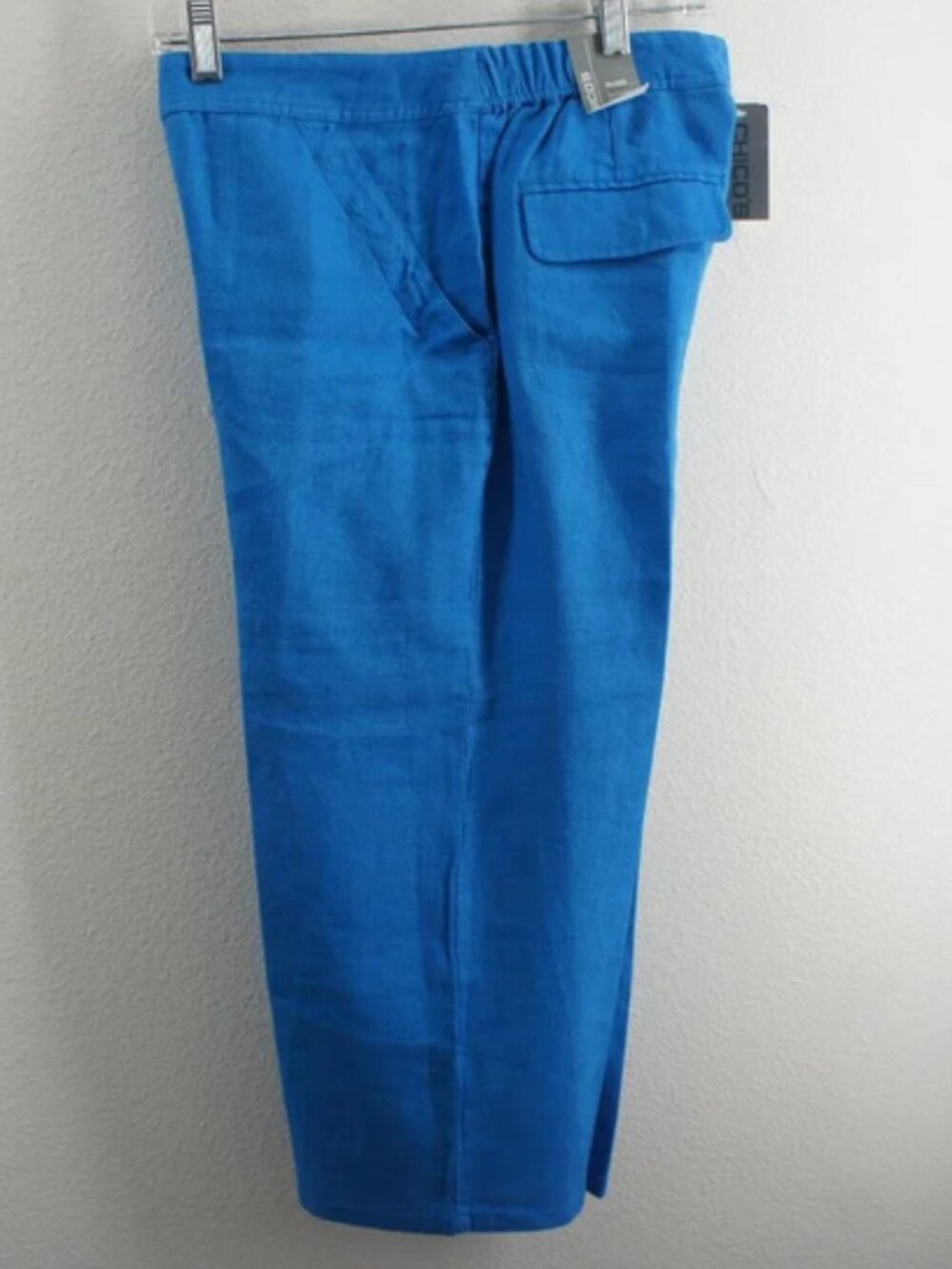 Chico's Linen Blue Relaxed Fit Cropped Capri Pants nwt size 0.5